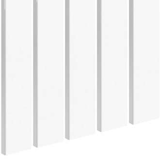 Capri white - 3D lamely Premium - Lamelové desky - 80x16 mm - 3D dekorativní akustické svislé stěnové panely